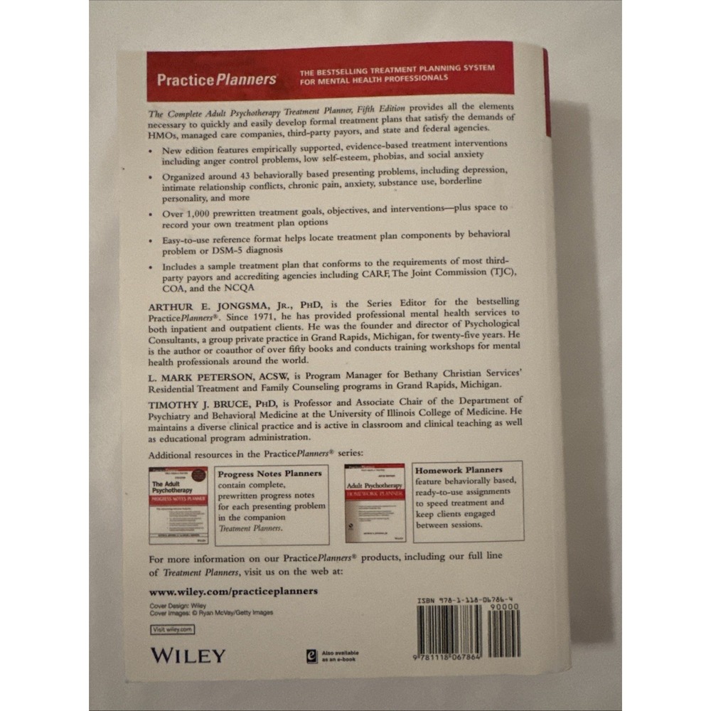 The Complete Adult Psychotherapy Treatment Planner 5th Ed DSM-5 Updates Wiley - Picture 6 of 6